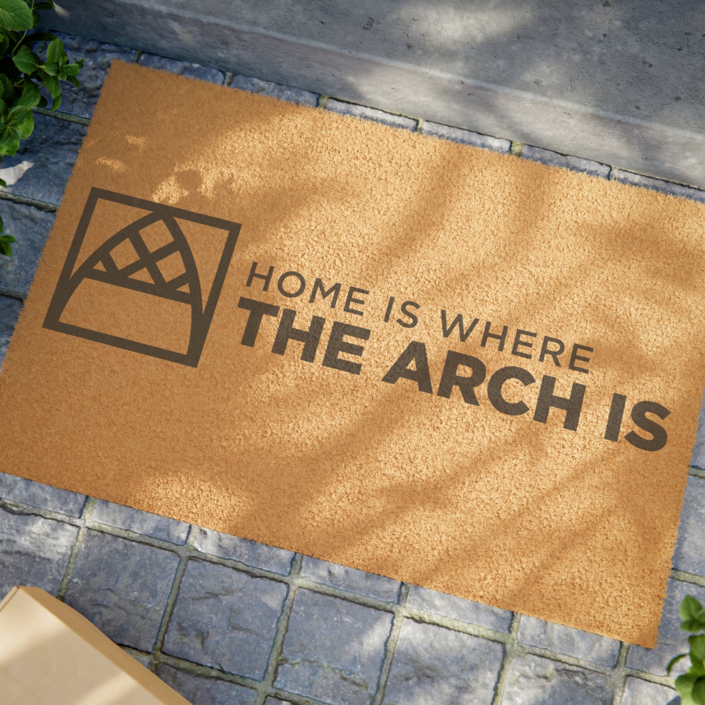 "Home is where the Arch is" Official Arched Cabin LLC Doormat