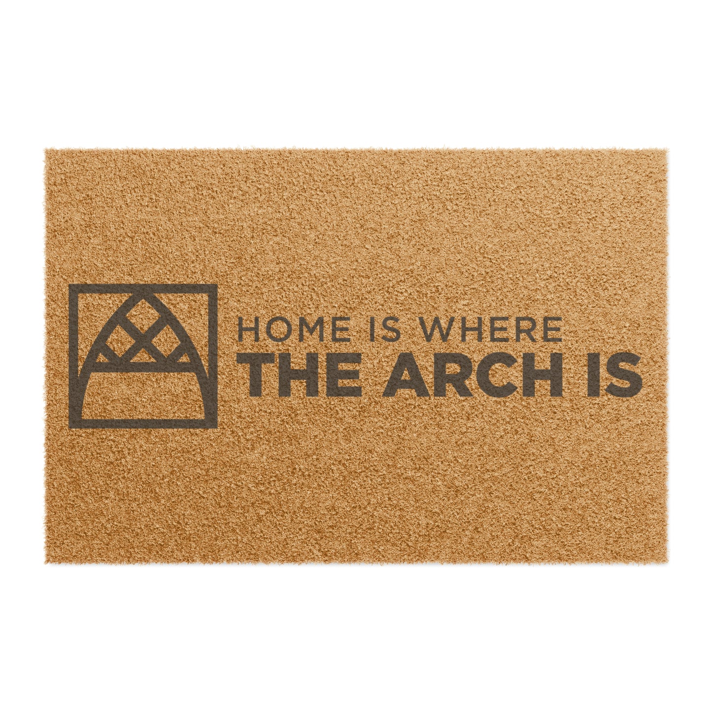 "Home is where the Arch is" Official Arched Cabin LLC Doormat